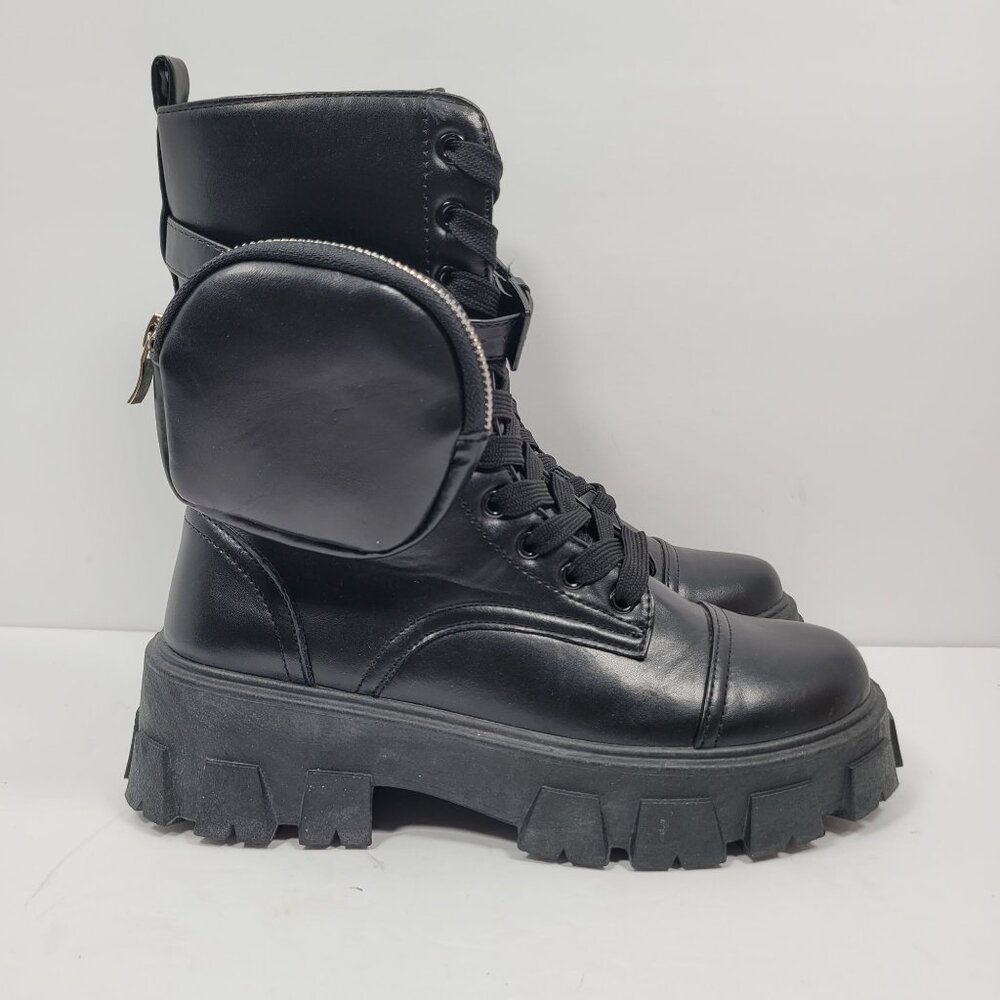 Cape Robbin Monalisa Women's Black Combat Platform Boots US Size 8